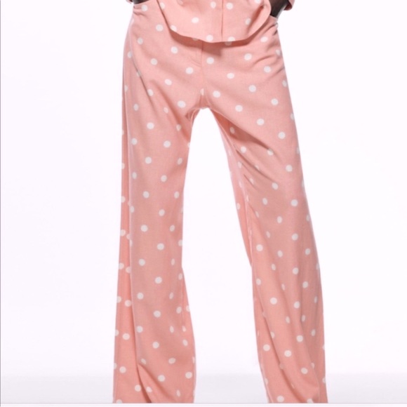 Zara Linen Pink Polka Dot Pants Size XS NWT - Picture 4 of 5